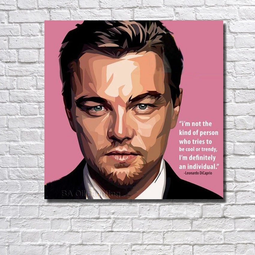 850x850 Wall Art Hand Painted Painting Picture Movie Star Canvas Oil - Leonardo Dicaprio Painting