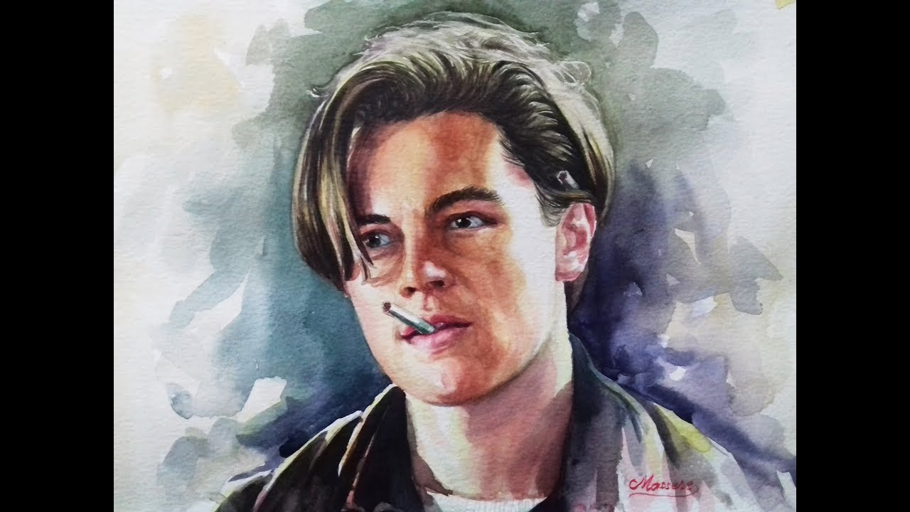 1280x720 Watercolor Painting Face Techniques - Leonardo Dicaprio Painting