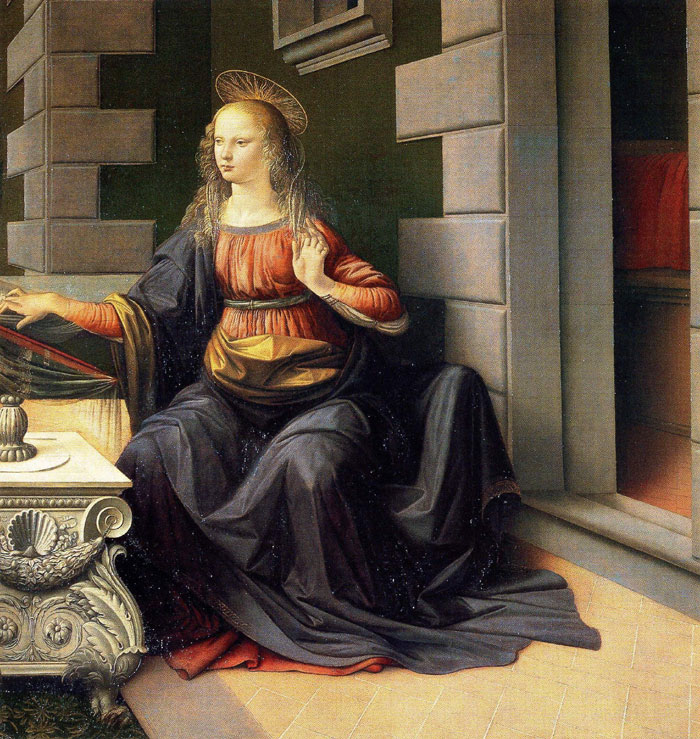 700x739 The Annunciation By Leonardo Da Vinci - Leonardo Painting