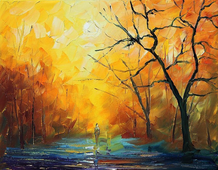 900x702 Fog - Leonid Afremov Oil Painting