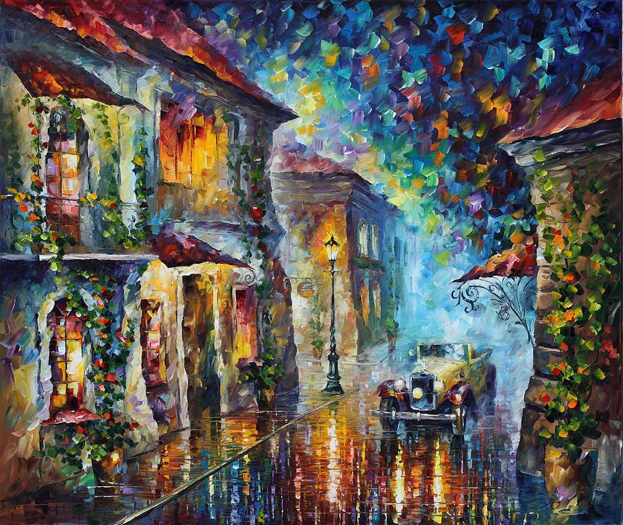 900x758 Greek Night - Leonid Afremov Oil Painting