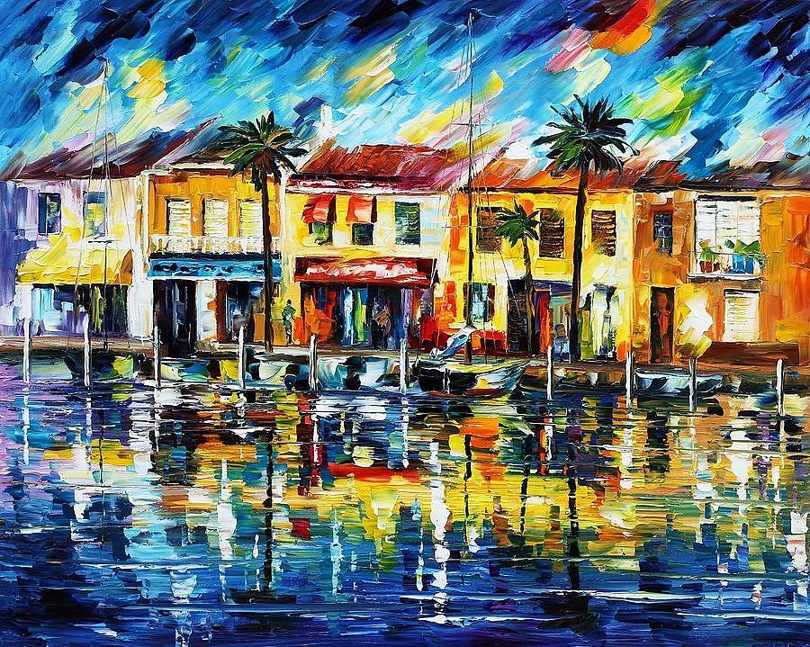 900x719 The Spirit Of Miami - Leonid Afremov Oil Painting