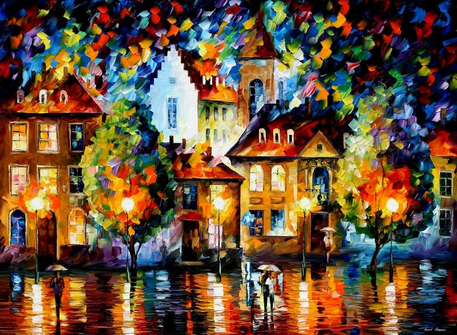 900x660 Art In The Park Leonid Afremov - Leonid Afremov Oil Painting
