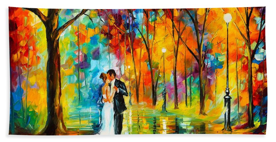 967x500 Dance Of Love Beach Towel For Sale By Leonid Afremov - Leonid Afremov Original Painting Price