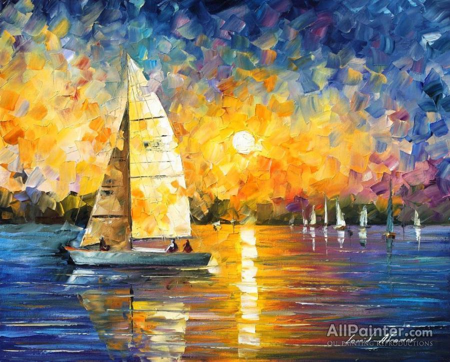 900x724 Leonid Afremov Sailing In The Lake Oil Painting Reproductions - Leonid Afremov Original Painting Price