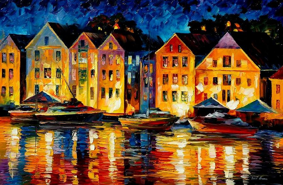 900x590 Night Resting Original Oil Painting Painting By Leonid Afremov - Leonid Afremov Original Painting Price