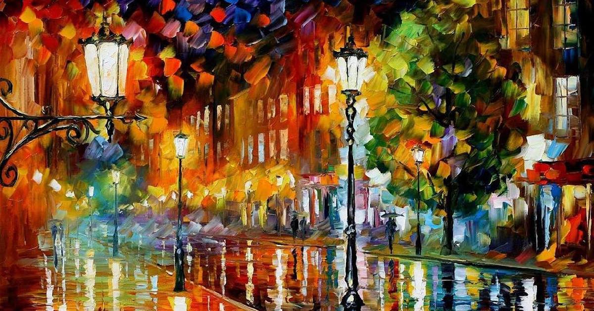 1200x628 Leonid Afremov Paintings Reflect Romantic Memories - Leonid Afremov Painting