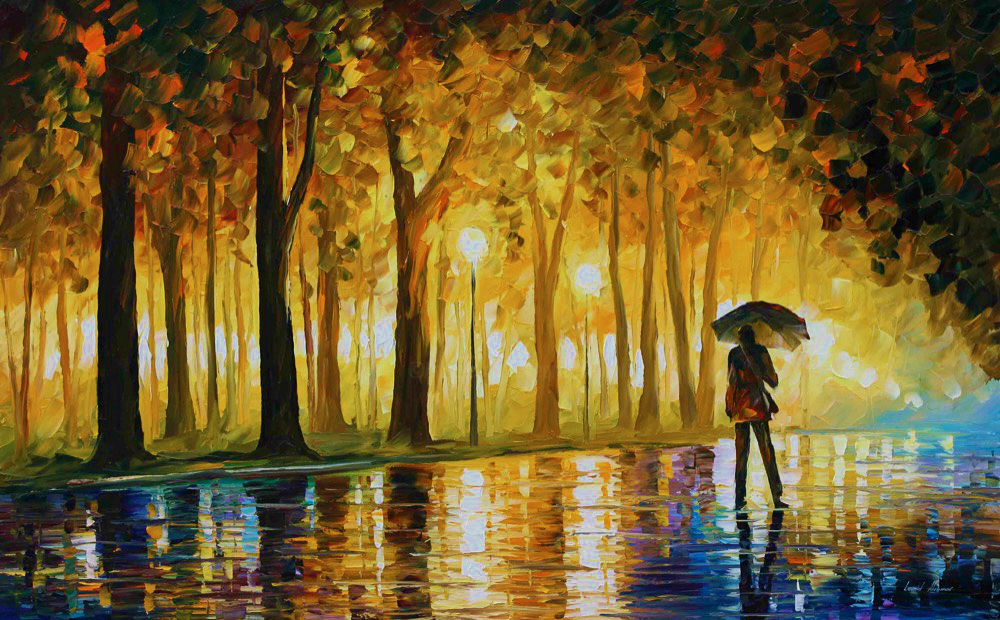 1000x620 Bewitched Park Palette Knife Oil Painting (Leonid Afremov) - Leonid Afremov Painting