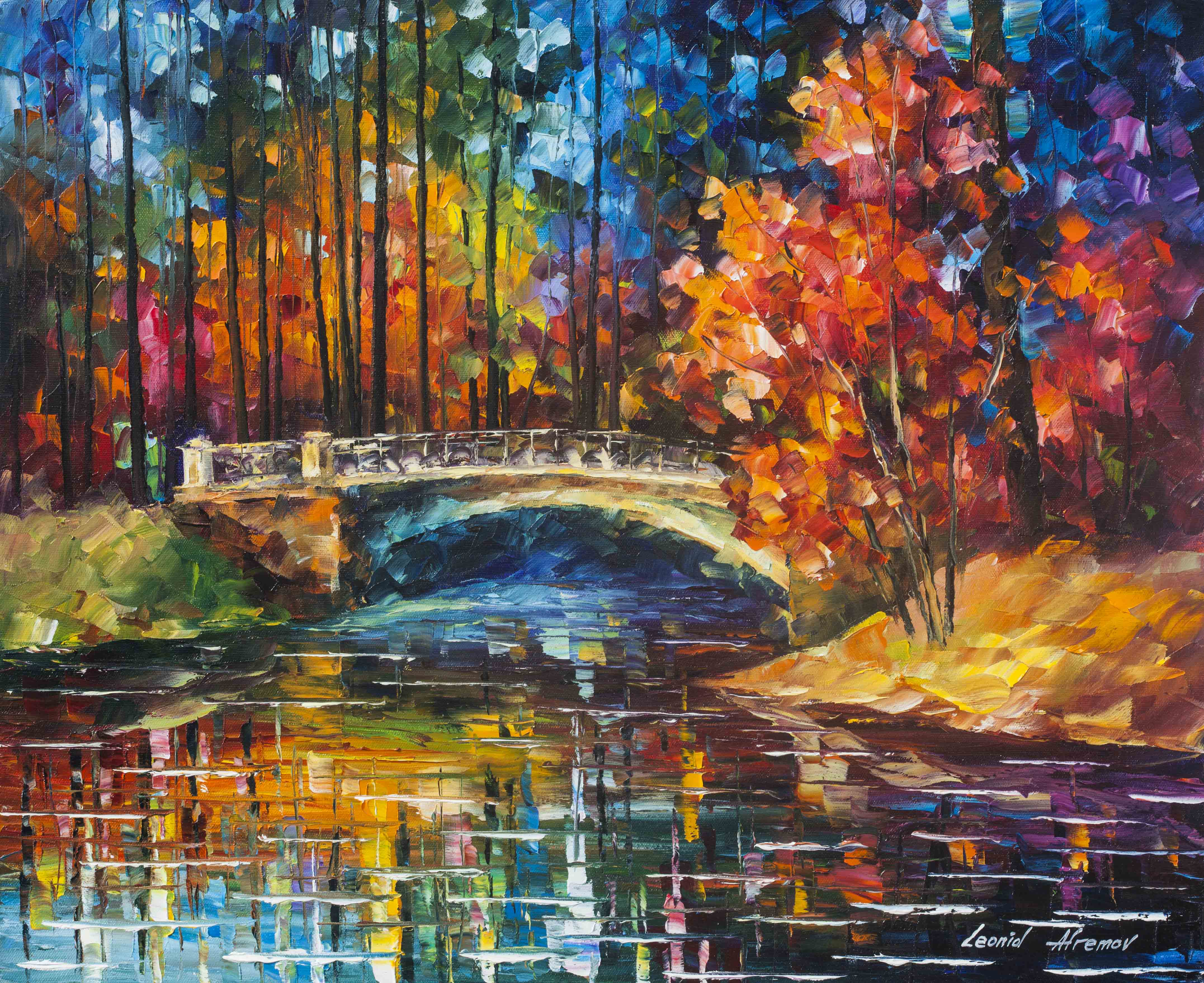 4306x3517 Flowing Under The Bridge - Leonid Painting