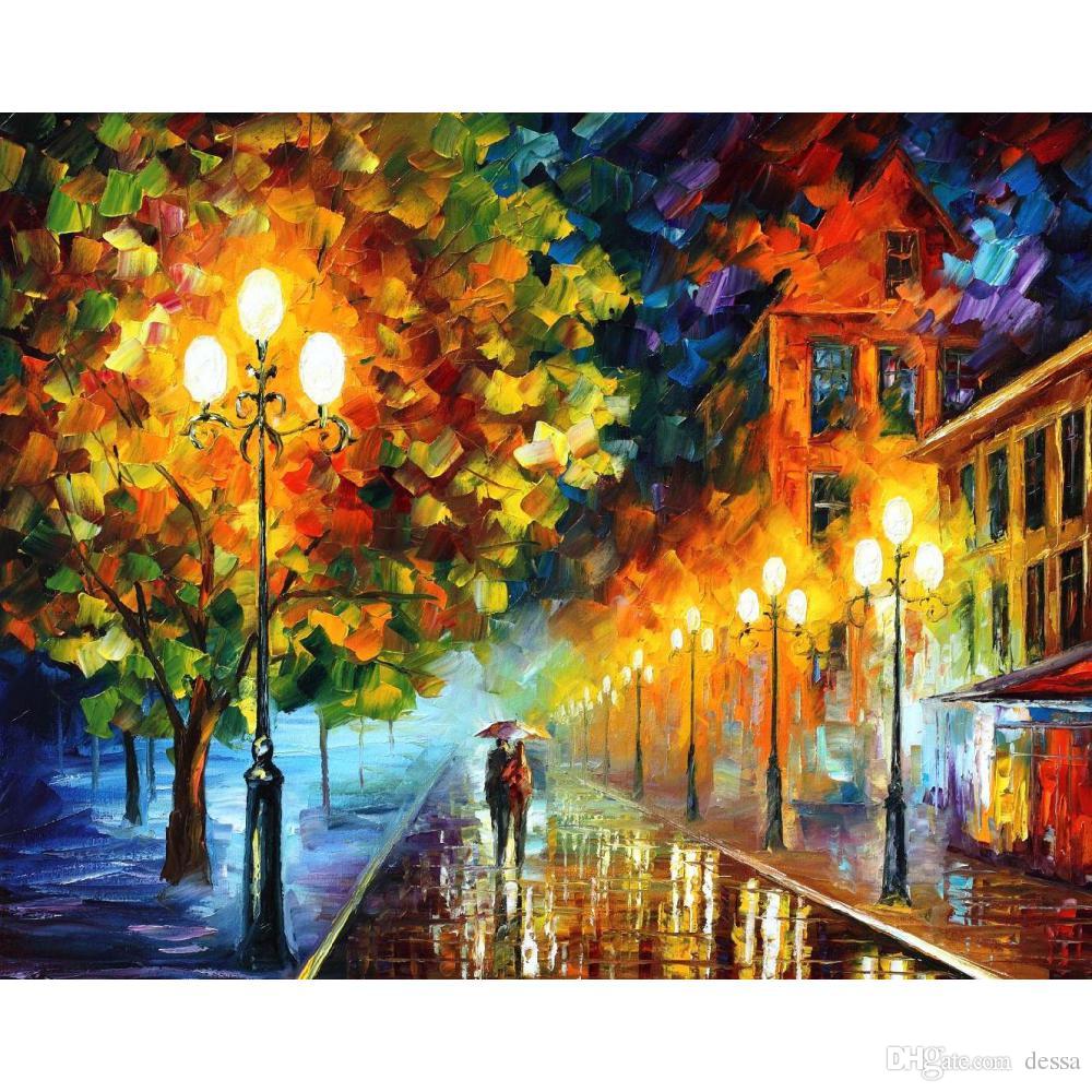 1000x1000 2018 Leonid Afremov Artwork Oil Painting On Canvas Romantic Night - Leonid Painting