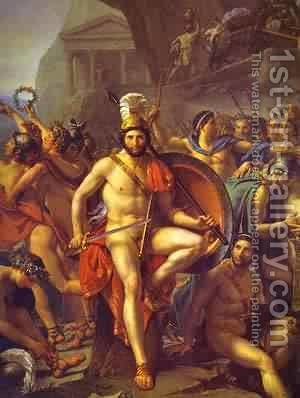 300x398 Leonidas At Thermopylae Detail 1814 Jacques Louis David - Leonidas Painting