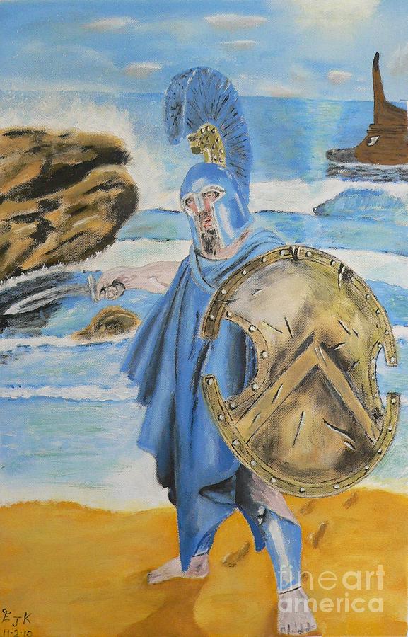 577x900 Leonidas King Of The Spartans Painting By Eric Kempson - Leonidas Painting