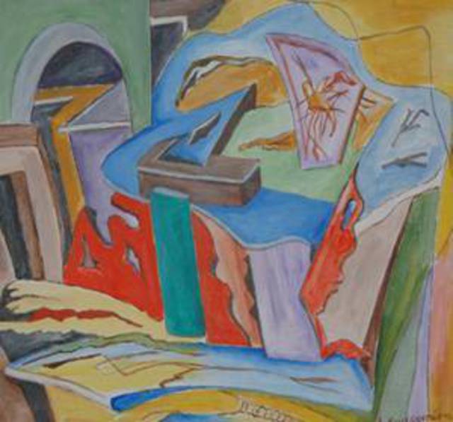 640x597 Leonidas Koutsantonis Artwork Coloured Furniture Original - Leonidas Painting