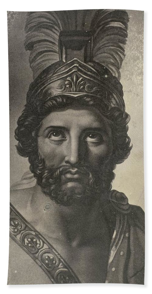 500x967 Portrait Painting Of Leonidas Beach Sheet For Sale By Motionage - Leonidas Painting