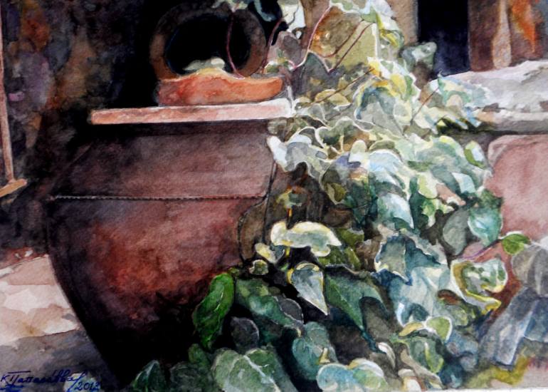 770x550 Saatchi Art Earthen Cask Painting By Leonidas Papasavvas - Leonidas Painting