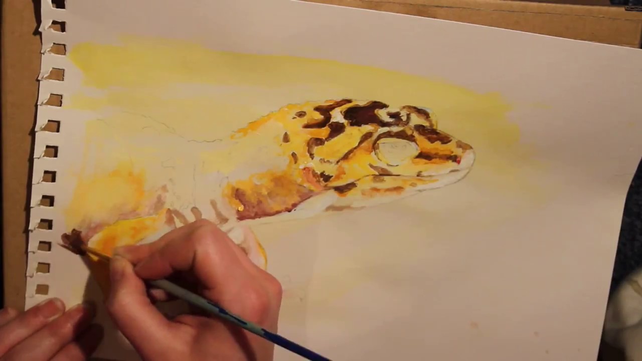 1280x720 Painting A Leopard Gecko (Raptor) Time Lapse - Leopard Gecko Painting