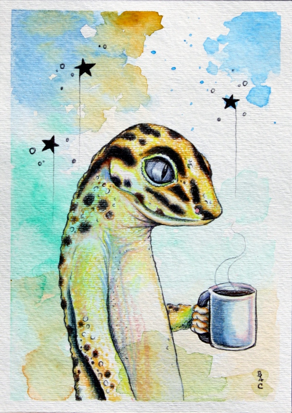 600x847 The World's Best Photos Of Drawing And Gecko - Leopard Gecko Painting