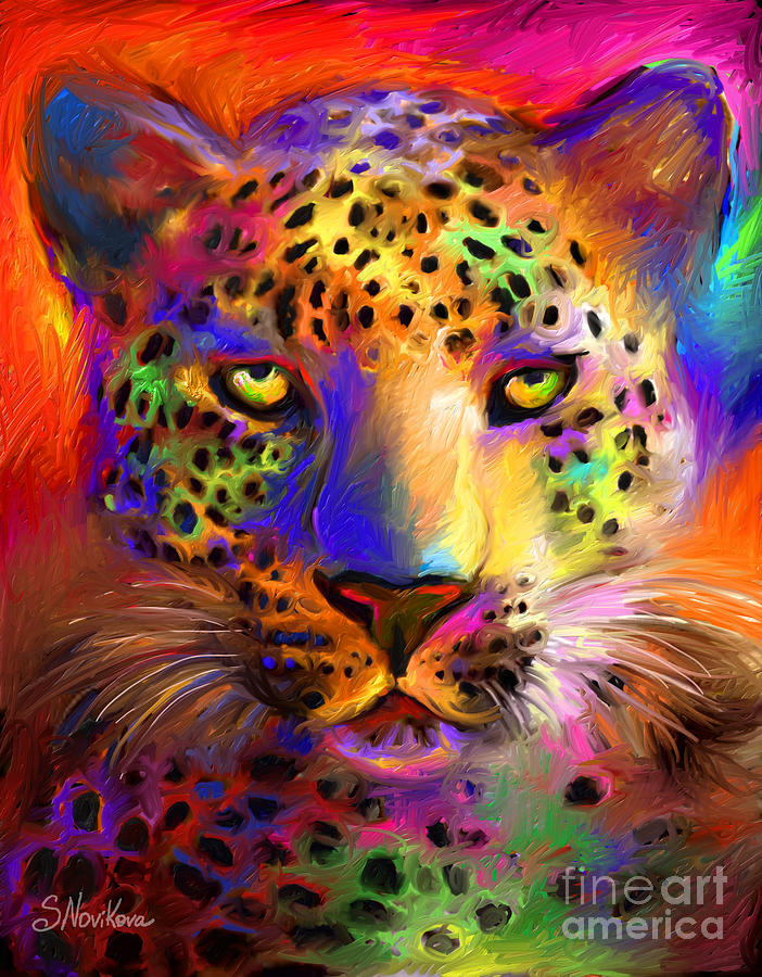 702x900 Vibrant Leopard Painting Painting By Svetlana Novikova - Leopard Painting