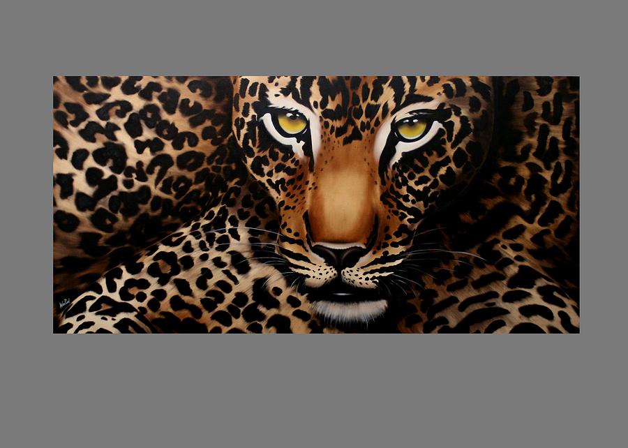 900x642 Leopard Painting By Wahid Benlabhili - Leopard Print Painting