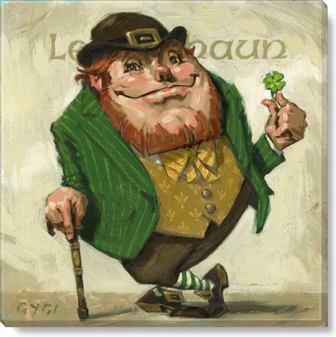 477x479 Leprechaun Canvas Art Print - Leprechaun Painting