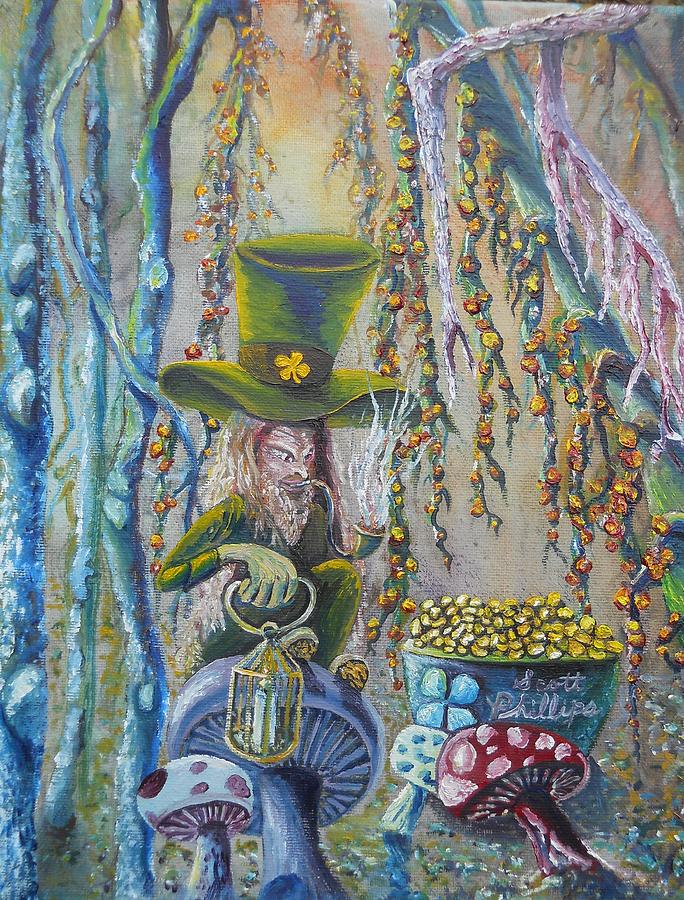 684x900 Sparky The Leprechaun Painting By Scott Phillips - Leprechaun Painting