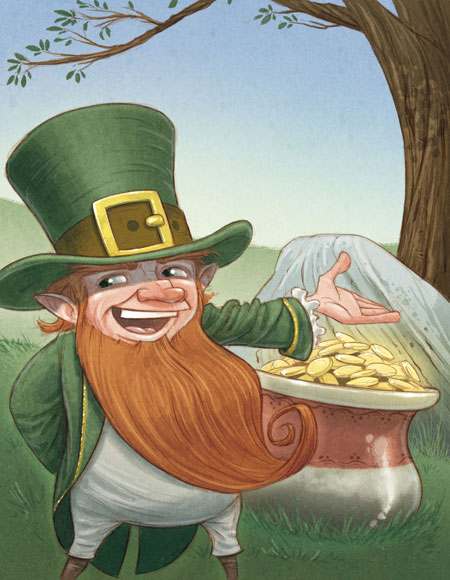 450x580 Gerald Kelley - Leprechaun Painting