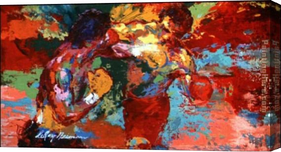 570x309 Leroy Neiman Rocky Vs Apollo Creed Stretched Canvas Painting - Leroy Neiman Rocky Vs Apollo Painting