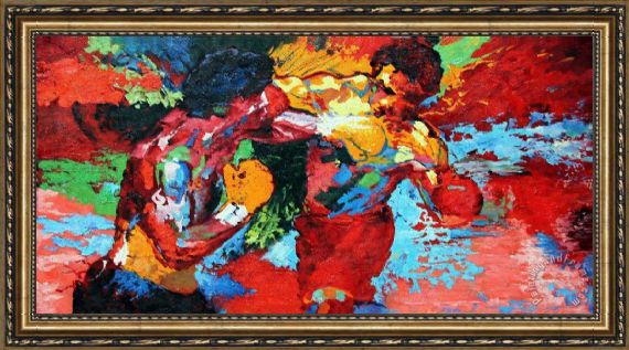 570x317 Leroy Neiman Rocky Vs Apollo Framed Painting For Sale - Leroy Neiman Rocky Vs Apollo Painting Original