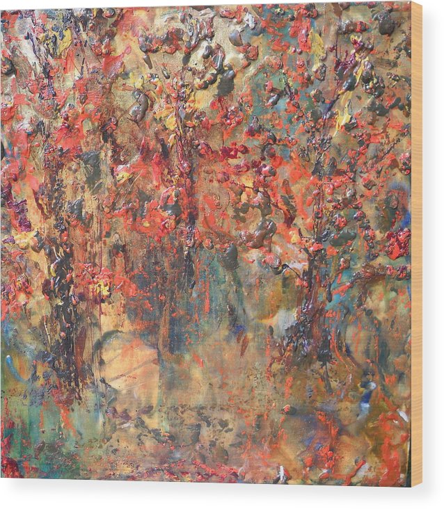 638x732 Les Feuilles Mortes Wood Print By Dawn Wilie - Les Feuilles Mortes Painting