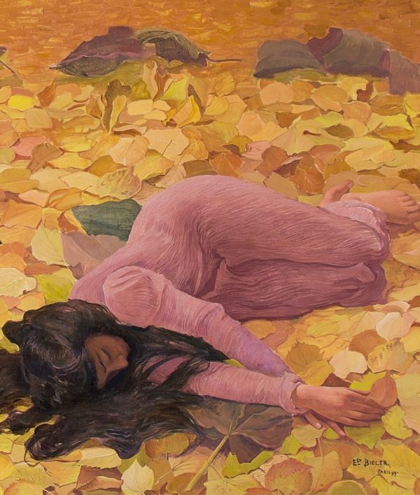 600x708 Les Feuilles Mortes [Detalle] Ernest Rosas De - Les Feuilles Mortes Painting