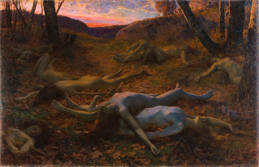 1000x646 Les Feuilles Mortes By Alexandre Chantron - Les Feuilles Mortes Painting