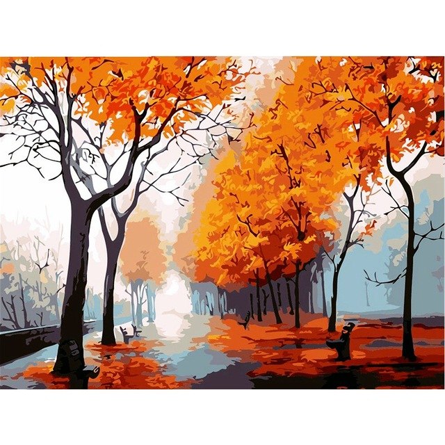 640x640 Cutiepop Full Resin Diamond Painting Cross Stitch Autumn Fallen - Les Feuilles Mortes Painting