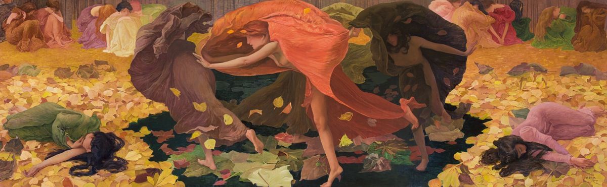 1200x371 Ernest Bieler - Les Feuilles Mortes Painting