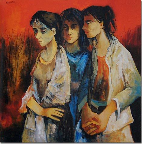 470x475 Krikor Norikian, Old Lock Door, Oil On Canvas, Les Feuilles - Les Feuilles Mortes Painting