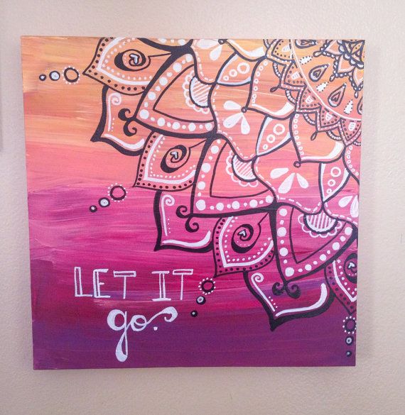 570x585 Mandala Let It Go Painting Acrylic By Abrakaydabra - Let It Go Painting