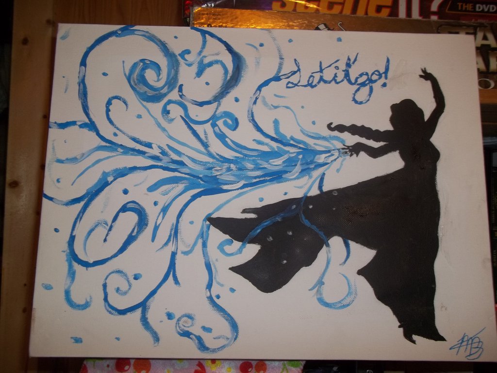 1024x768 Elsa Let It Go Painting By Blackbloodedchick - Let It Go Painting