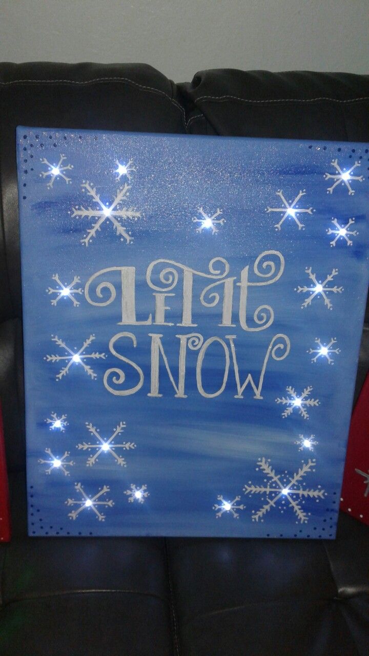 720x1280 Let It Snow Light Up Canvas Christmas Painting. Andy's Projects - Let It Snow Painting