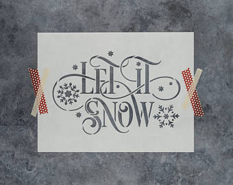 340x270 Let It Snow Stencil Etsy - Let It Snow Painting