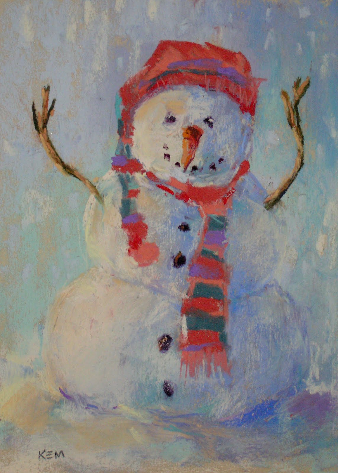 1143x1600 Painting My World Let It Snow! Pastel Snowman Painting - Let It Snow Painting