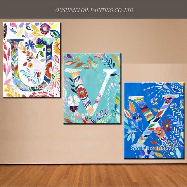 640x640 New Hand Painted Modern Abstract English Alphabet Oil Painting - Letter A Painting