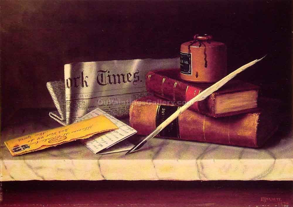 1000x707 Still Life With Letter To Thomas B Clarke By William Michael - Letter A Painting