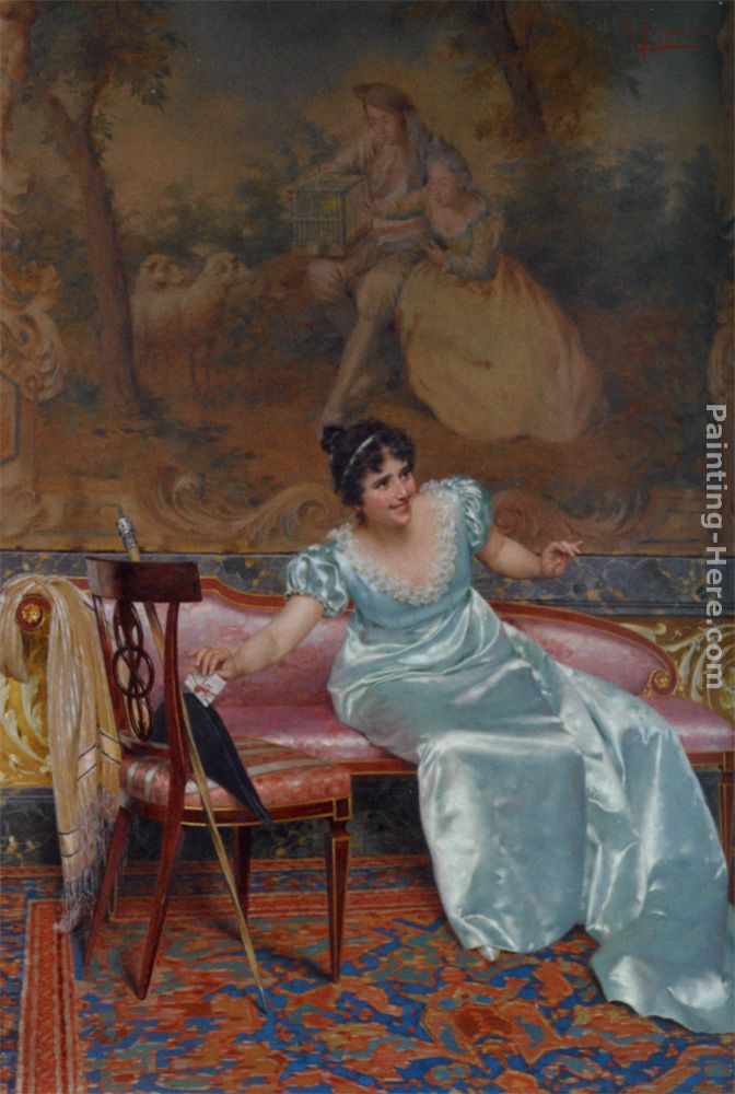 672x1000 Vittorio Reggianini The Love Letter Art Painting For Sale - Letter A Painting