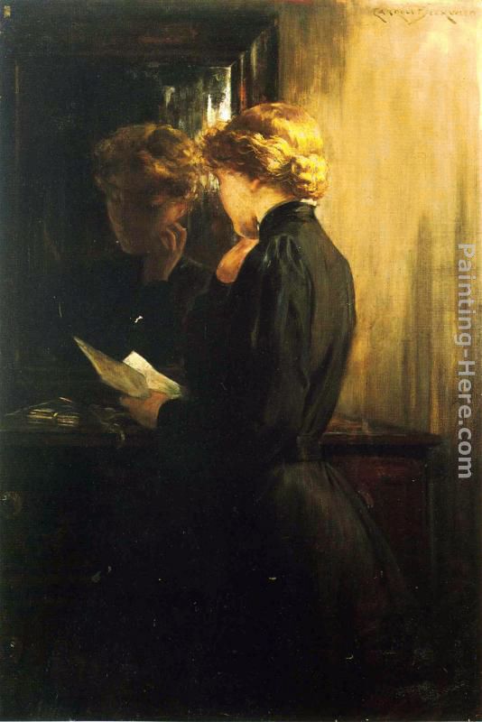534x800 James Carroll Beckwith The Letter Painting Anysize 50% Off - Letter A Painting