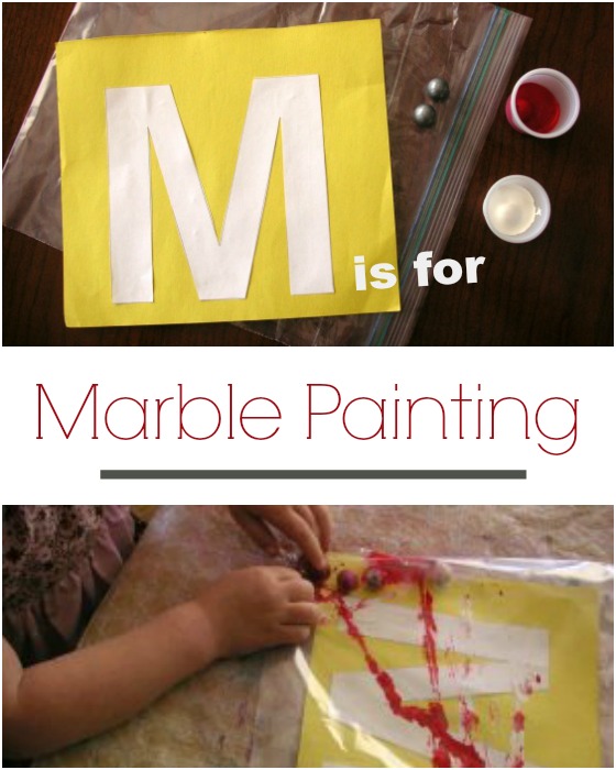 560x700 Letter M Activity Marble Painting - Letter M Painting