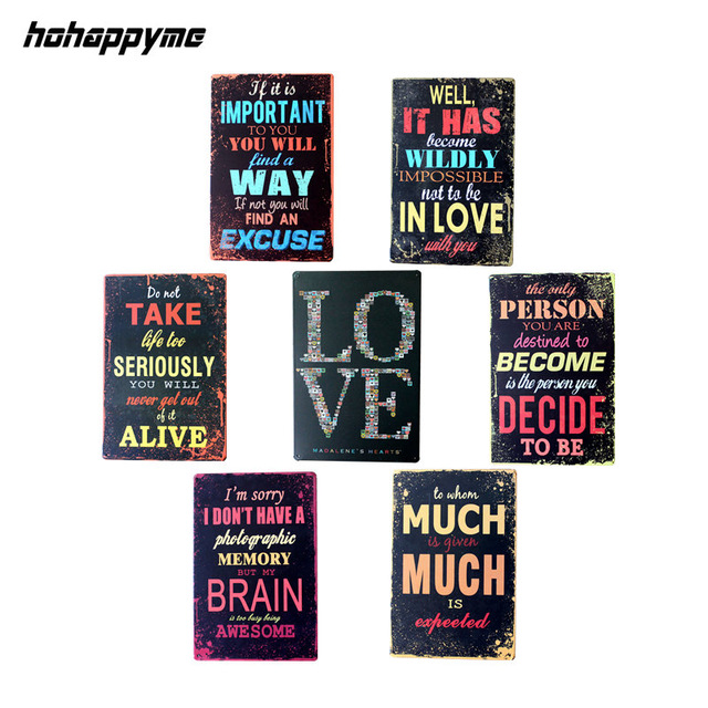 640x640 Letters Painting Antique Metal Art Poster Tin Sign Home Club Bar - Letter M Painting