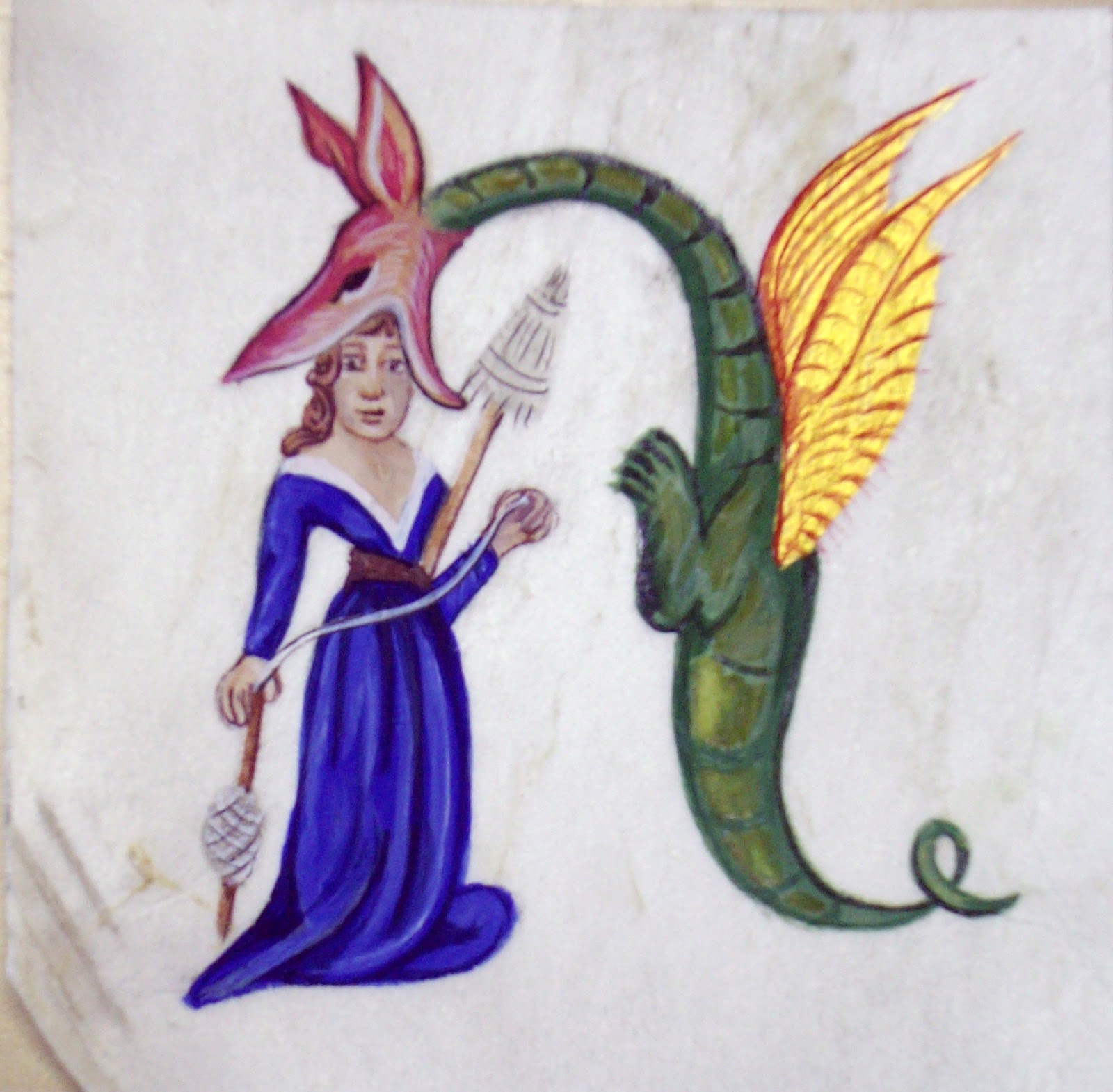 1600x1570 A Letter A Week 2012 Medieval Alphabet - Letter M Painting