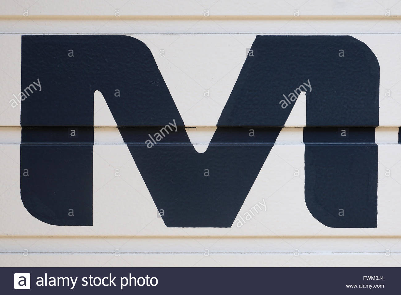 1300x957 Close Up Of Letter M Painting On Wall Stock Photo 101860140 - Letter M Painting