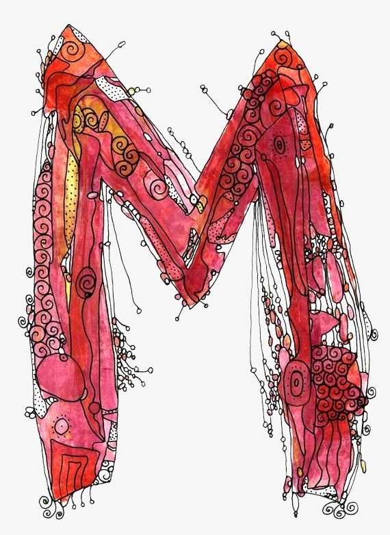 570x781 Letter M, Page, Watercolor, Decorative Painting Png Image - Letter M Painting