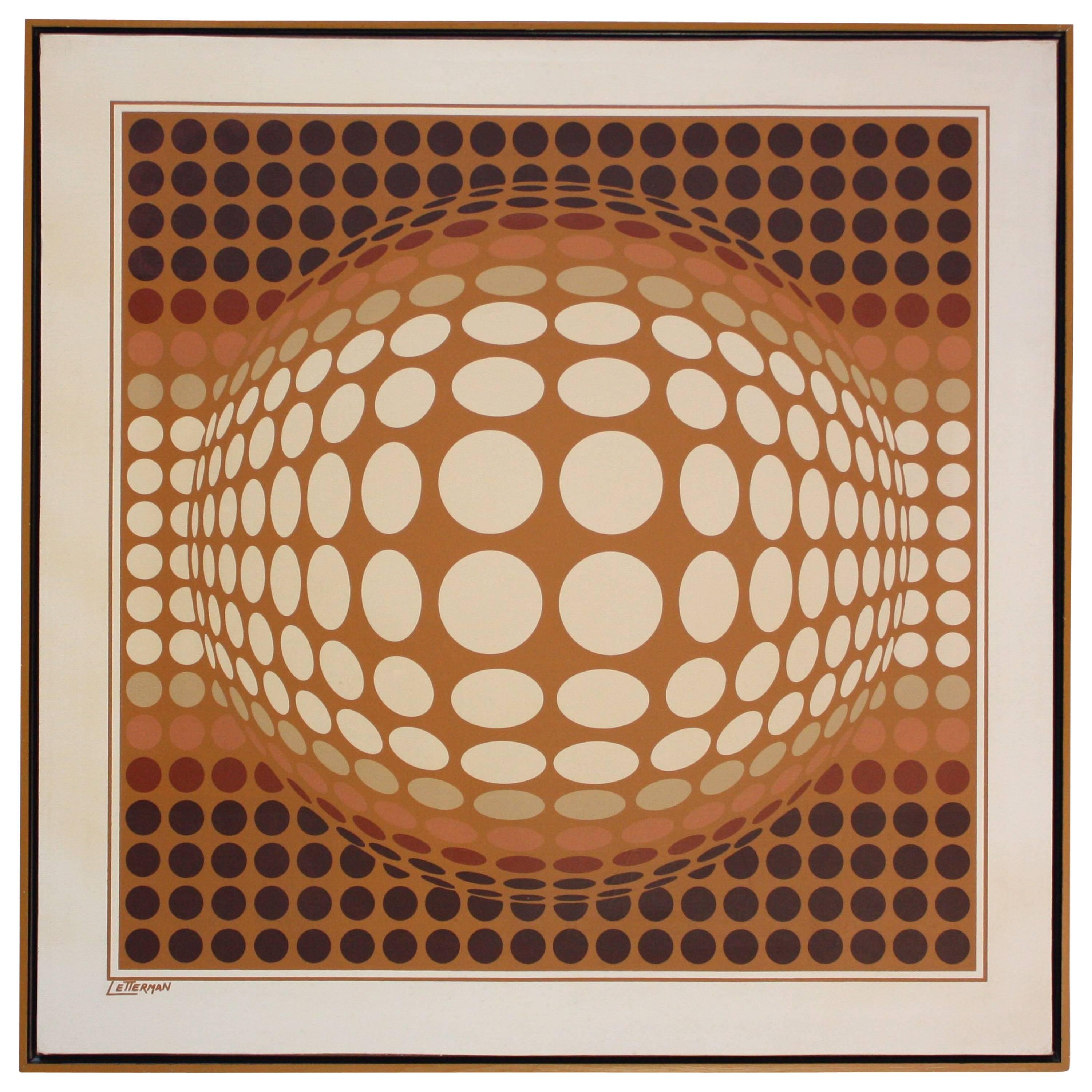 3000x3000 Oil On Canvas Geometric Op Art By Letterman For Sale - Letterman Artist Painting