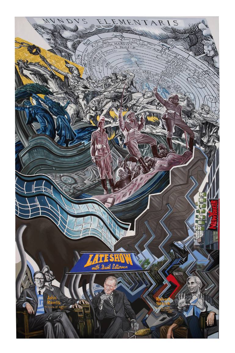 770x1155 Saatchi Art John Rawls And Robert Nozick On The David Letterman - Letterman Artist Painting